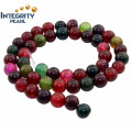 Loose Gemstone Strand 4 6 8 10 12mm Synthetic Quartz Stone Mixed Color Watermelon Tourmaline Stone